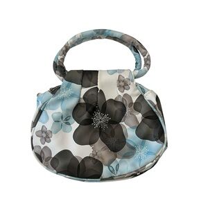 SALE!! 2 for $15 NEW Mini Top Handle Bag Purse‎ Compact Handbag Blue Floral